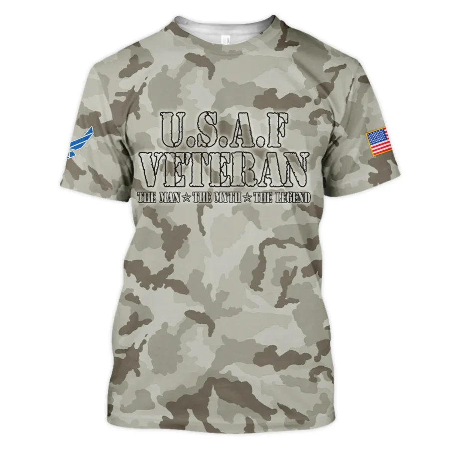 Veteran The Man The Myth The Legend U.S. Air Force All Over Prints Unisex T-Shirt