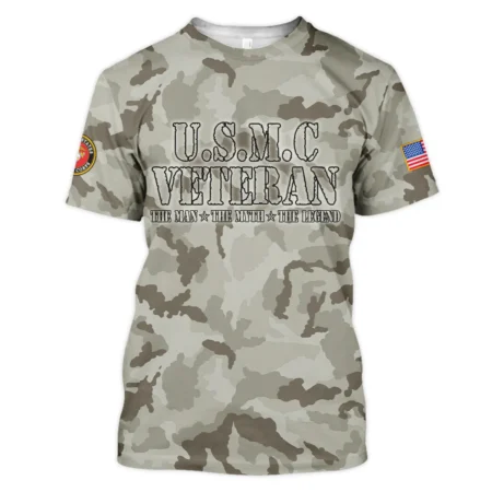 Veteran The Man The Myth The Legend U.S. Marine Corps All Over Prints Unisex T-Shirt