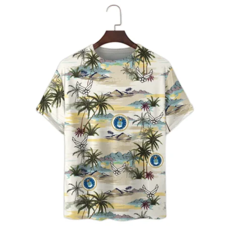 Hawaii Pattern Summer Beach Shirt Veteran U.S. Air Force All Over Prints Unisex T-Shirt