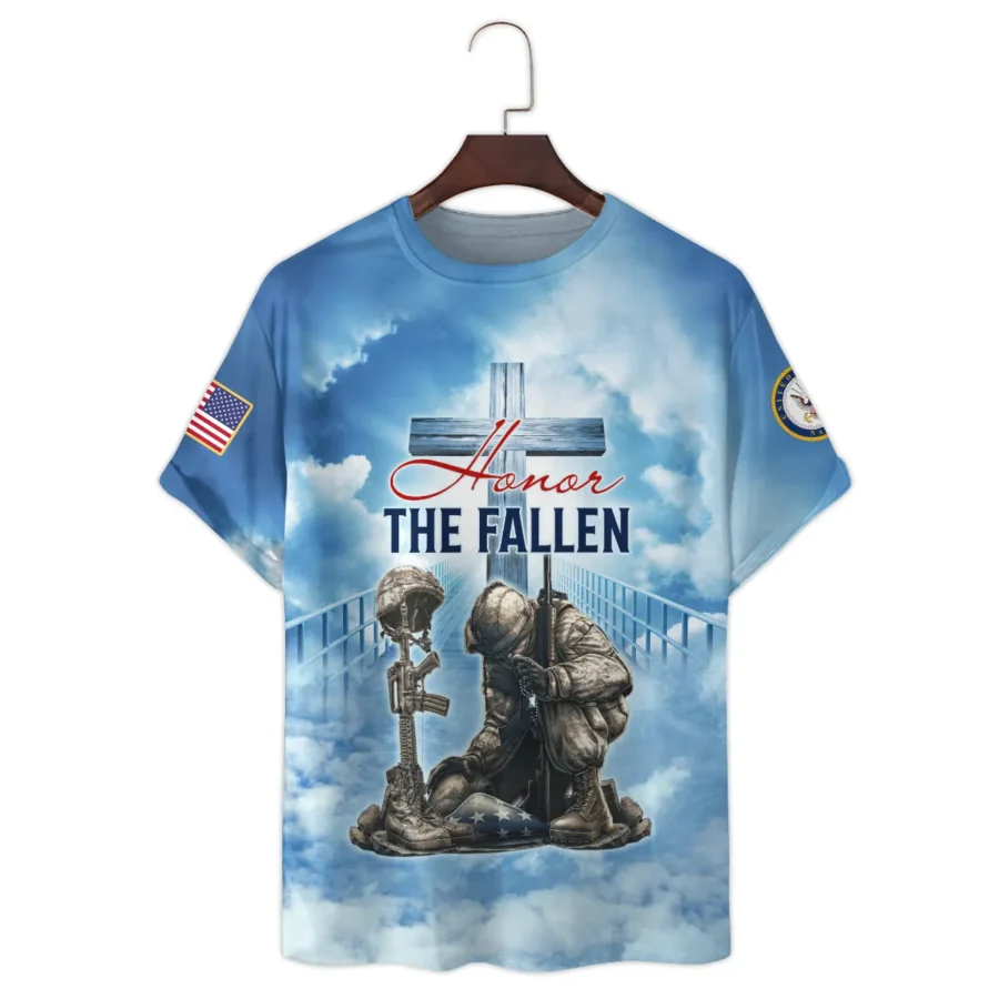 Honor The Fallen Veteran A Big Piece Of My Heart Lives In Heaven U.S. Navy All Over Prints Unisex T-Shirt