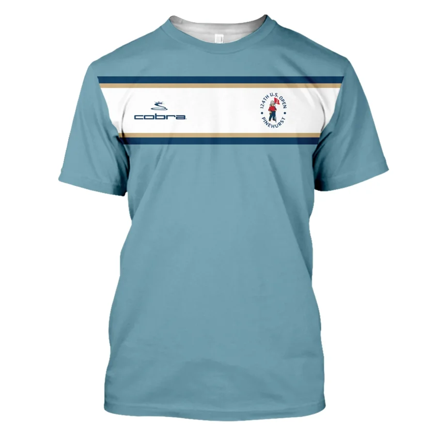 124th U.S. Open Pinehurst Golf Sport Mostly Desaturated Dark Blue Yellow Cobra Golf Performance T-Shirt Style Classic