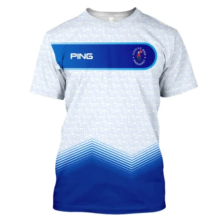 124th U.S. Open Pinehurst Blue Gradient Pattern White  Ping Performance T-Shirt Style Classic