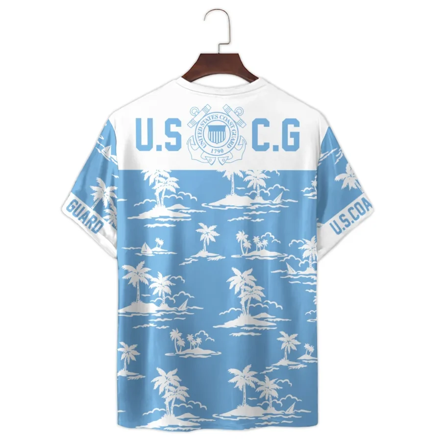 Hawaii Pattern Summer Beach Shirt Veteran U.S. Coast Guard All Over Prints Unisex T-Shirt