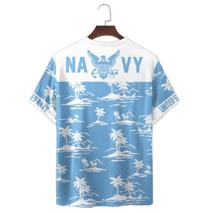 Hawaii Pattern Summer Beach Shirt Veteran U.S. Navy All Over Prints Unisex T-Shirt