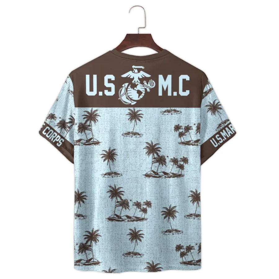 Hawaii Pattern Summer Beach Shirt Veteran U.S. Marine Corps All Over Prints Unisex T-Shirt