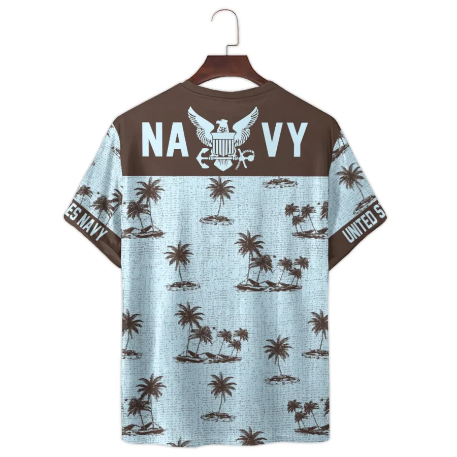 Hawaii Pattern Summer Beach Shirt Veteran U.S. Navy All Over Prints Unisex T-Shirt