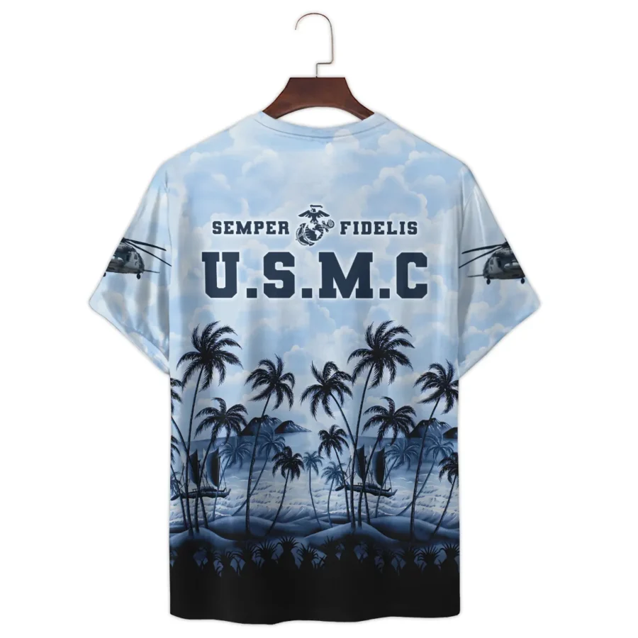 CH-53 Hawaii Style Palm Tree U.S. Marine Corps Premium T-Shirt All Over Prints Gift Loves