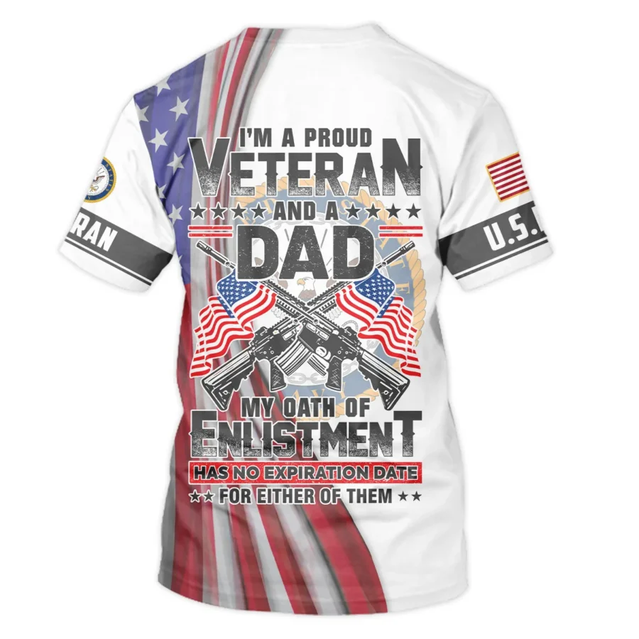 I Am Proud Veteran And A Dad U.S. Navy All Over Prints Unisex T-Shirt