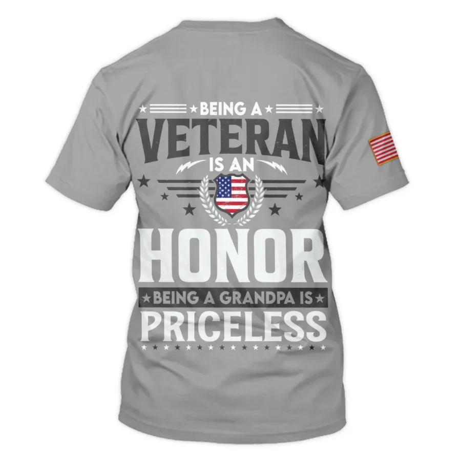 Being A Veteran Is An Honor Being A Grandpa Is Priceless U.S. Air Force All Over Prints Unisex T-Shirt