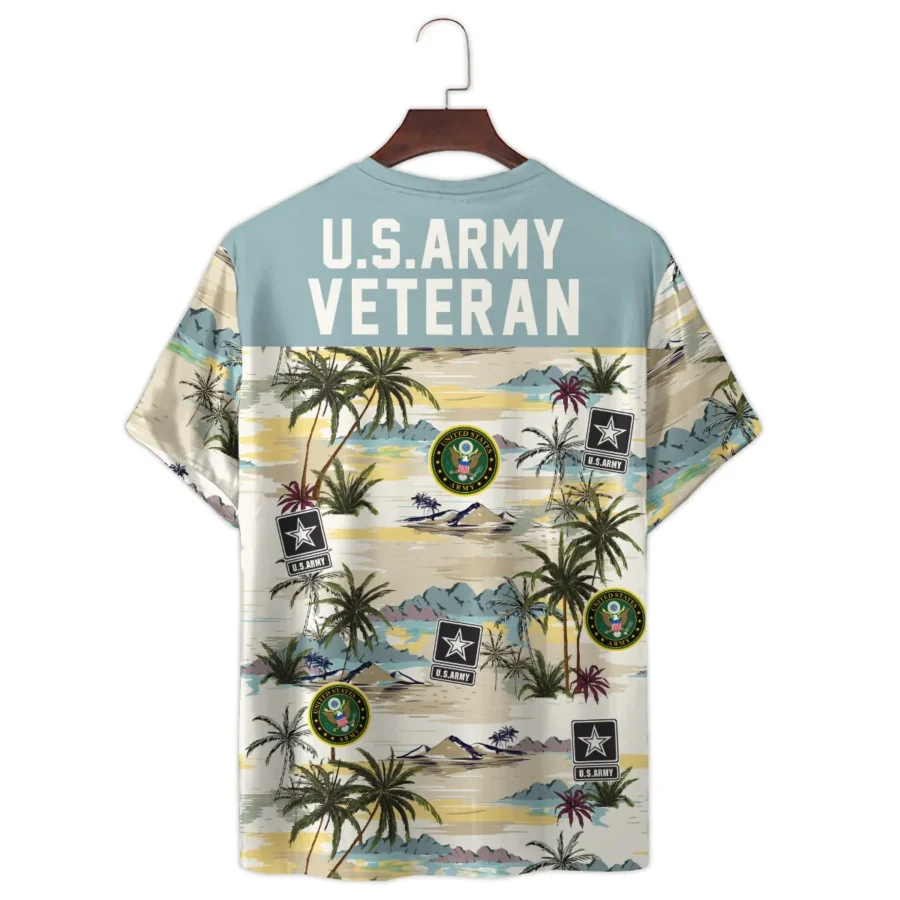 Hawaii Pattern Summer Beach Shirt Veteran U.S. Army All Over Prints Unisex T-Shirt