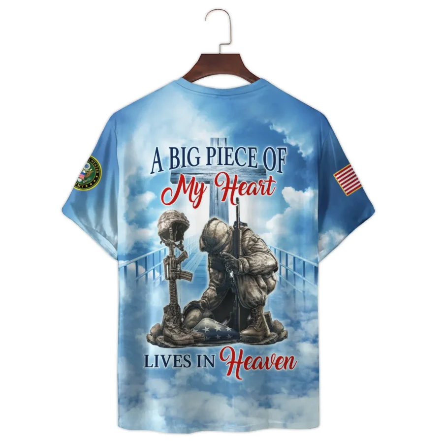 Honor The Fallen Veteran A Big Piece Of My Heart Lives In Heaven U.S. Army All Over Prints Unisex T-Shirt