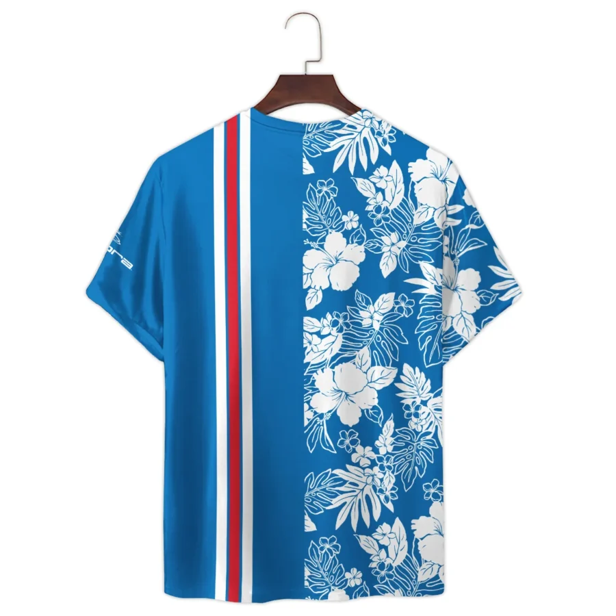 124th U.S. Open Pinehurst Blue White Hibiscus Flower Pattern Cobra Golf Premium T-Shirt All Over Prints Gift Loves