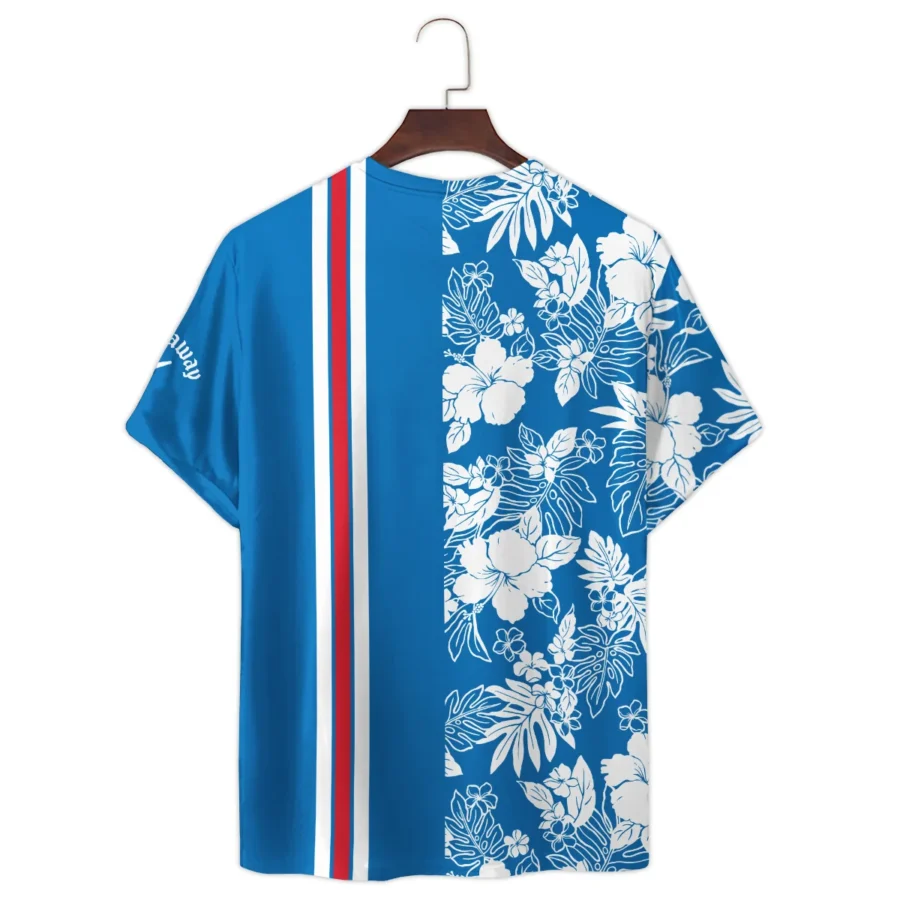 124th U.S. Open Pinehurst Blue White Hibiscus Flower Pattern Callaway Premium T-Shirt All Over Prints Gift Loves