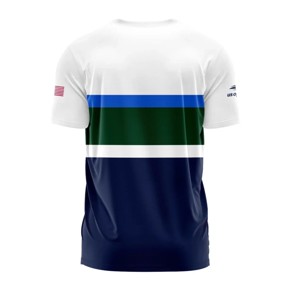 Lacoste US Open Tennis Green Blue White Pattern Performance T-Shirt Style Classic