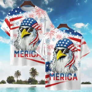 United States Independence Day All Over Prints Oversized Hawaiian Shirt