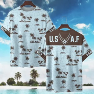 Hawaii Pattern Summer Beach Shirt Veteran U.S. Air Force All Over Prints Oversized Hawaiian Shirt