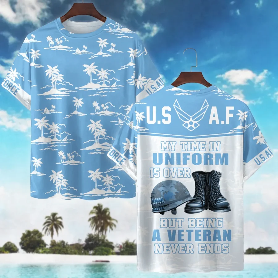 Hawaii Pattern Summer Beach Shirt Veteran U.S. Air Force All Over Prints Unisex T-Shirt