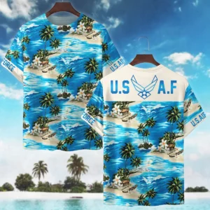 Hawaii Style Pattern U.S. Air Force Oversized Hawaiian Shirt All Over Prints Gift Loves