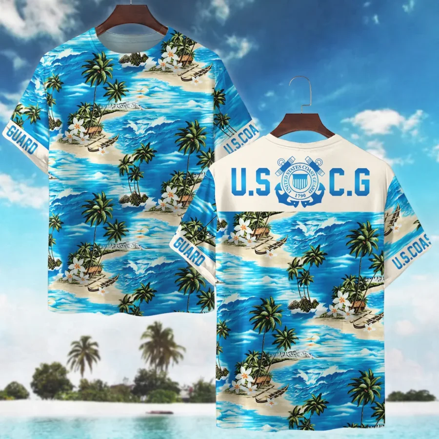 Hawaii Style Pattern U.S. Coast Guard Premium T-Shirt All Over Prints Gift Loves