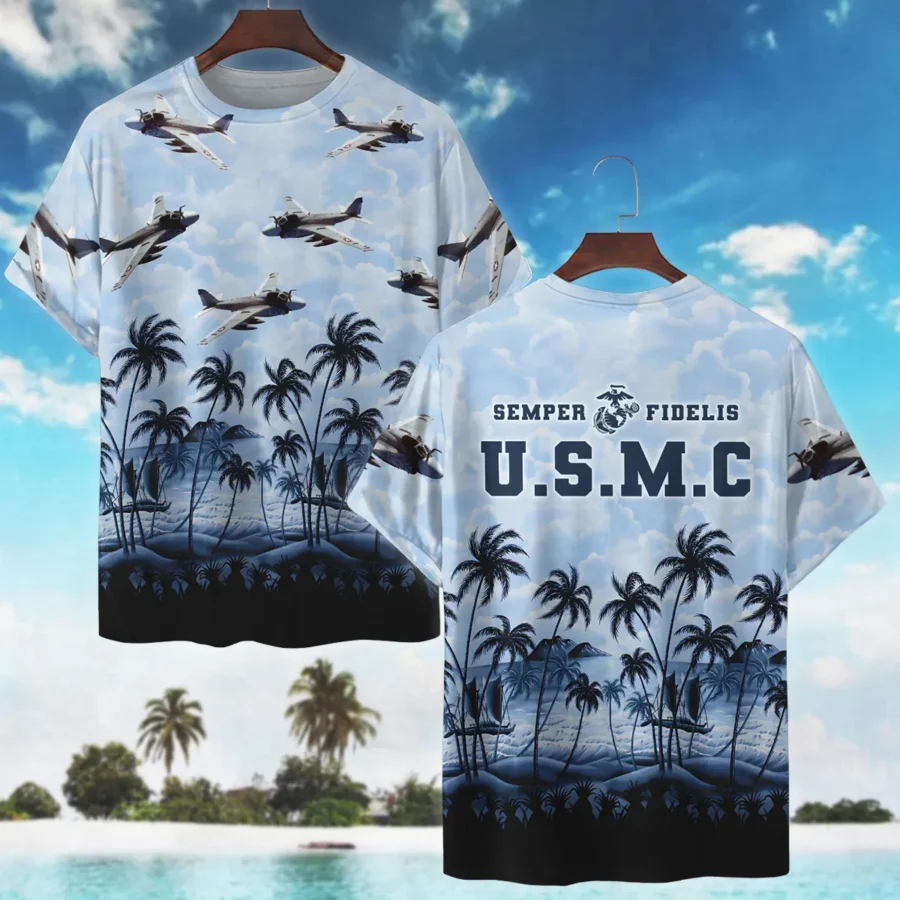 A-6 Intruder Hawaii Style Palm Tree U.S. Marine Corps Premium T-Shirt All Over Prints Gift Loves