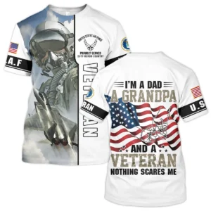 Proudly Served I Am A Dad A Grandpa And A Veteran U.S. Air Force All Over Prints Oversized Hawaiian Shirt