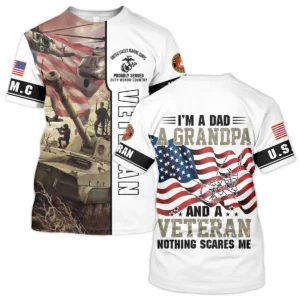 Proudly Served I Am A Dad A Grandpa And A Veteran U.S. Marine Corps All Over Prints Zipper Hoodie