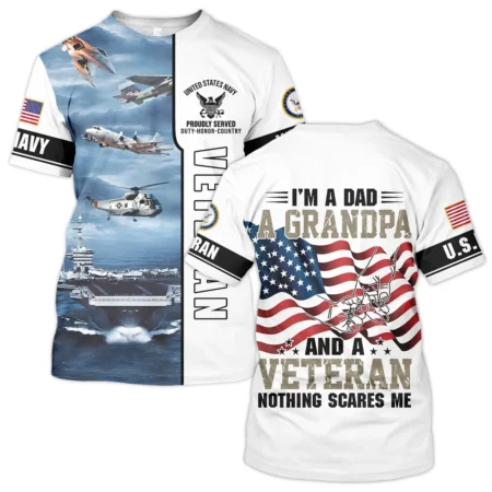 Proudly Served I Am A Dad A Grandpa And A Veteran U.S. Navy All Over Prints Unisex T-Shirt