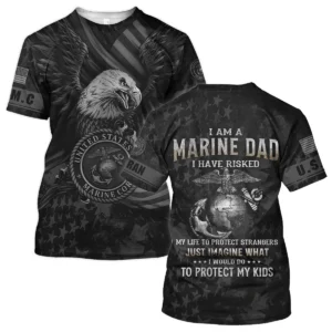 Veteran Just Imagine What I Would Do To Protect My Kids U.S. Marine Corps All Over Prints Oversized Hawaiian Shirt