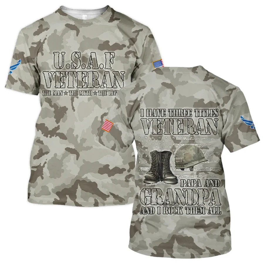 Veteran The Man The Myth The Legend U.S. Air Force All Over Prints Unisex T-Shirt