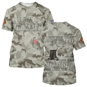 Veteran The Man The Myth The Legend U.S. Marine Corps All Over Prints Oversized Hawaiian Shirt