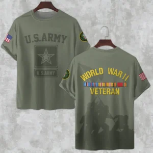 Veteran World War II U.S. Army All Over Prints Zipper Hoodie