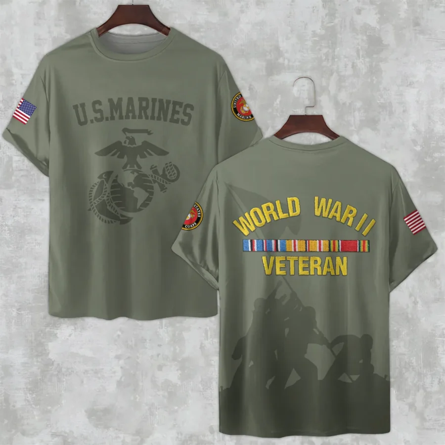 Veteran World War II U.S. Marine Corps All Over Prints Unisex T-Shirt