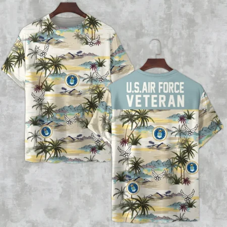 Hawaii Pattern Summer Beach Shirt Veteran U.S. Air Force All Over Prints Unisex T-Shirt