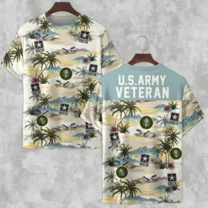 Hawaii Pattern Summer Beach Shirt Veteran U.S. Air Force All Over Prints Oversized Hawaiian Shirt