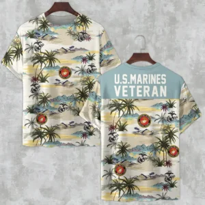 Hawaii Pattern Summer Beach Shirt Veteran U.S. Army All Over Prints Oversized Hawaiian Shirt