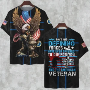 Veteran Only Two Defining Forces Have Ever Offered To Die For You U.S. Air Force All Over Prints Zipper Hoodie