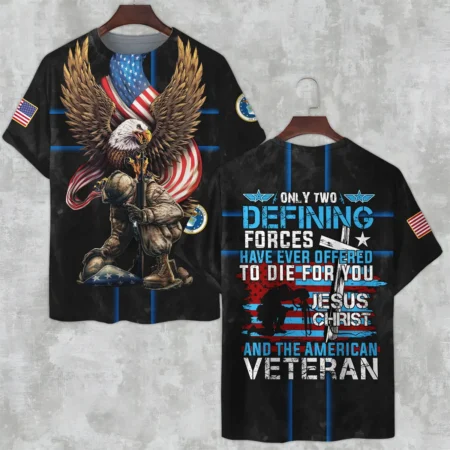 Veteran Only Two Defining Forces Have Ever Offered To Die For You U.S. Air Force All Over Prints Unisex T-Shirt