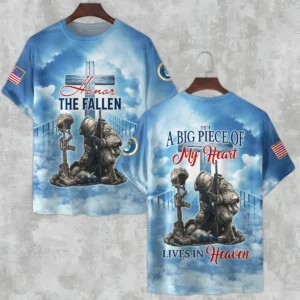 Honor The Fallen Veteran A Big Piece Of My Heart Lives In Heaven U.S. Air Force All Over Prints Zipper Hoodie