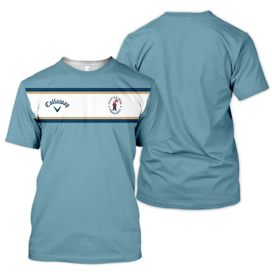 124th U.S. Open Pinehurst Golf Sport Mostly Desaturated Dark Blue Yellow Callaway Performance T-Shirt Style Classic