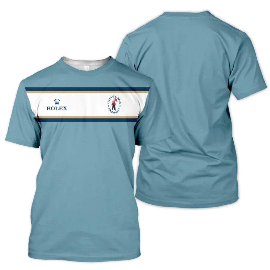 124th U.S. Open Pinehurst Golf Sport Mostly Desaturated Dark Blue Yellow Rolex Performance T-Shirt Style Classic