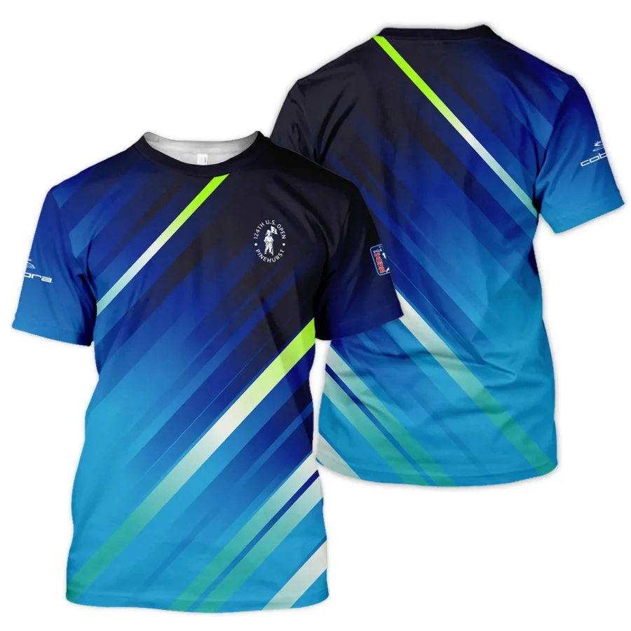 Cobra Golf 124th U.S. Open Pinehurst Green Dark Blue Gradient Abstract Yellow Performance T-Shirt Style Classic