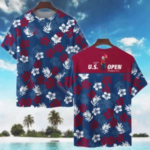 Flower Blue Red White Tropical 124th U.S. Open Pinehurst Callaway Oversized Hawaiian Shirt All Over Prints Gift Loves