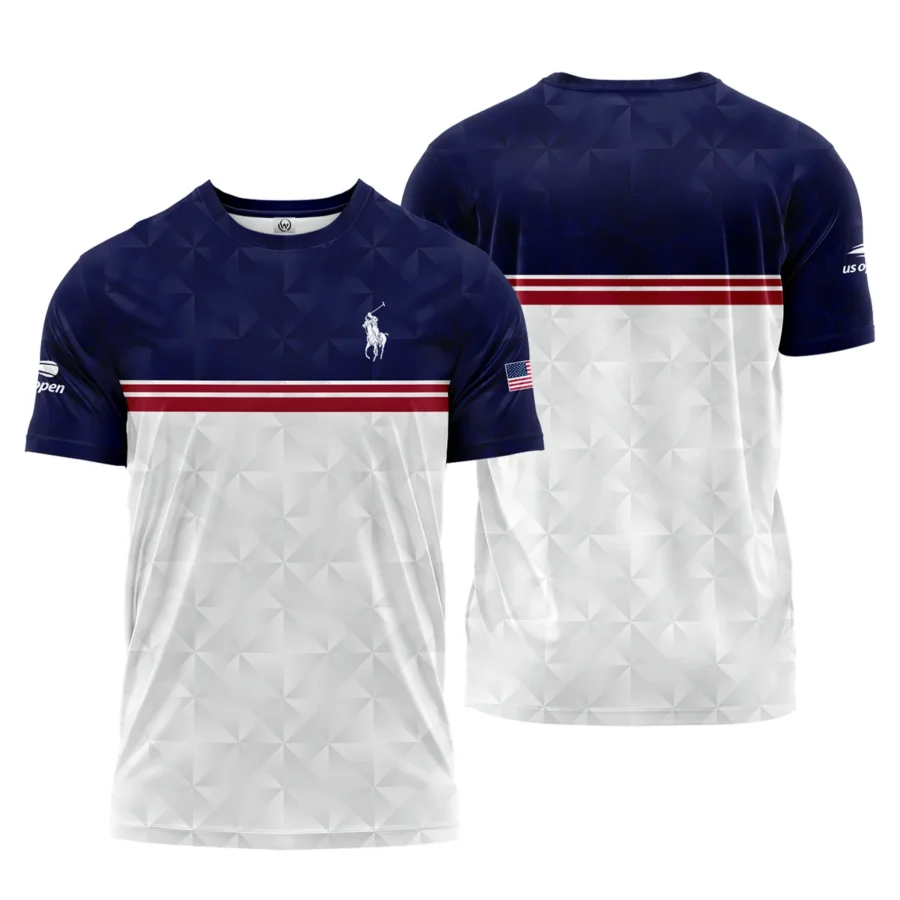 Ralph Lauren US Open Tennis Purple White Red Line Abstract Performance T-Shirt Style Classic