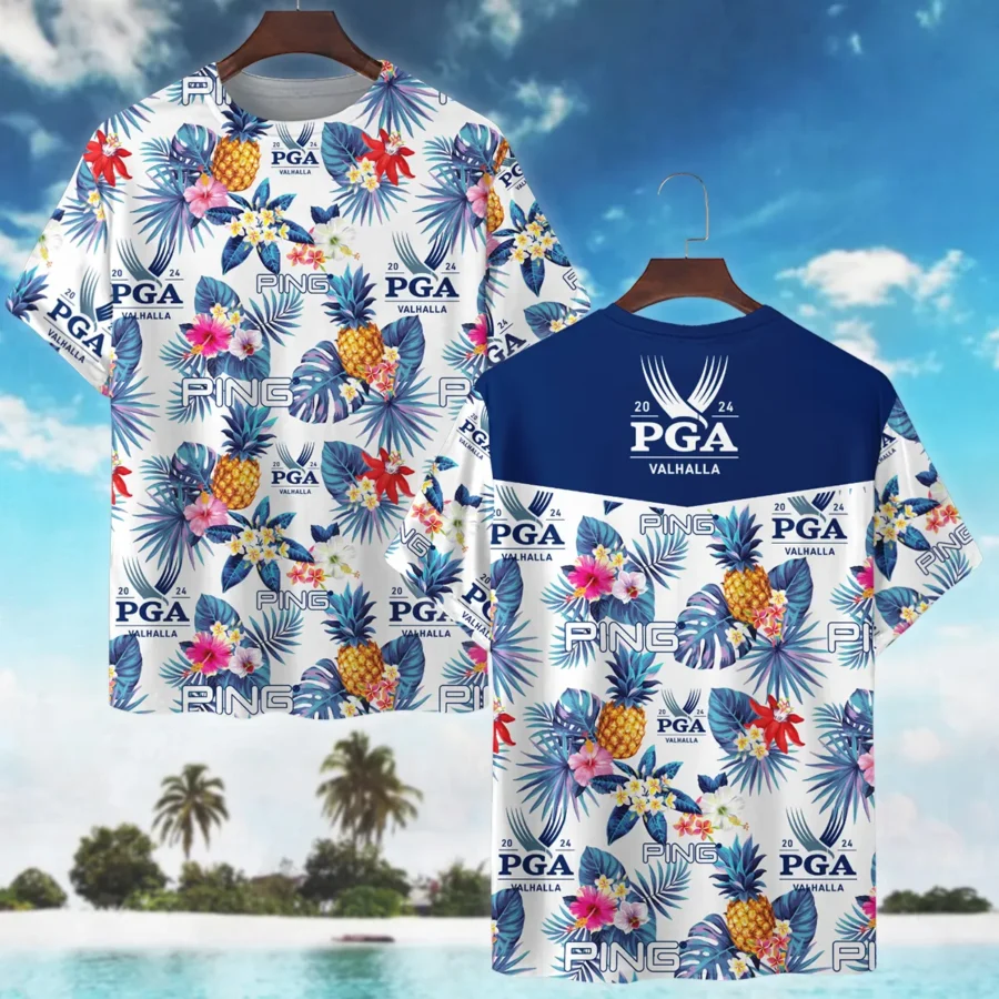 Golf Tropical Pattern 2024 PGA Championship Valhalla Ping Premium T-Shirt All Over Prints Gift Loves