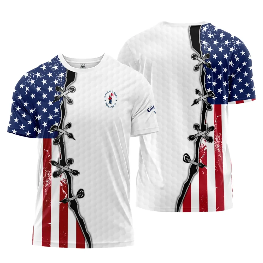 Golf Flag American Pattern Ball 124th U.S. Open Pinehurst Pinehurst Callaway Performance T-Shirt Style Classic