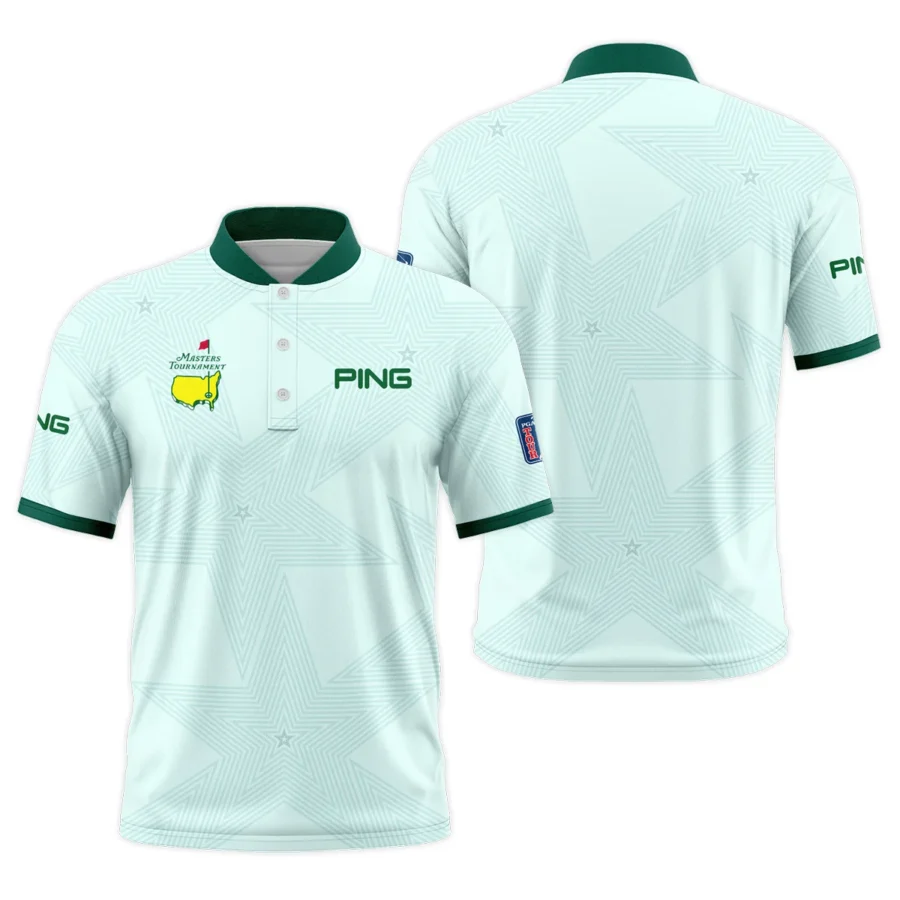 Golf Love Star Light Green Mix Masters Tournament Ping Style Classic, Short Sleeve Round Neck Polo Shirt