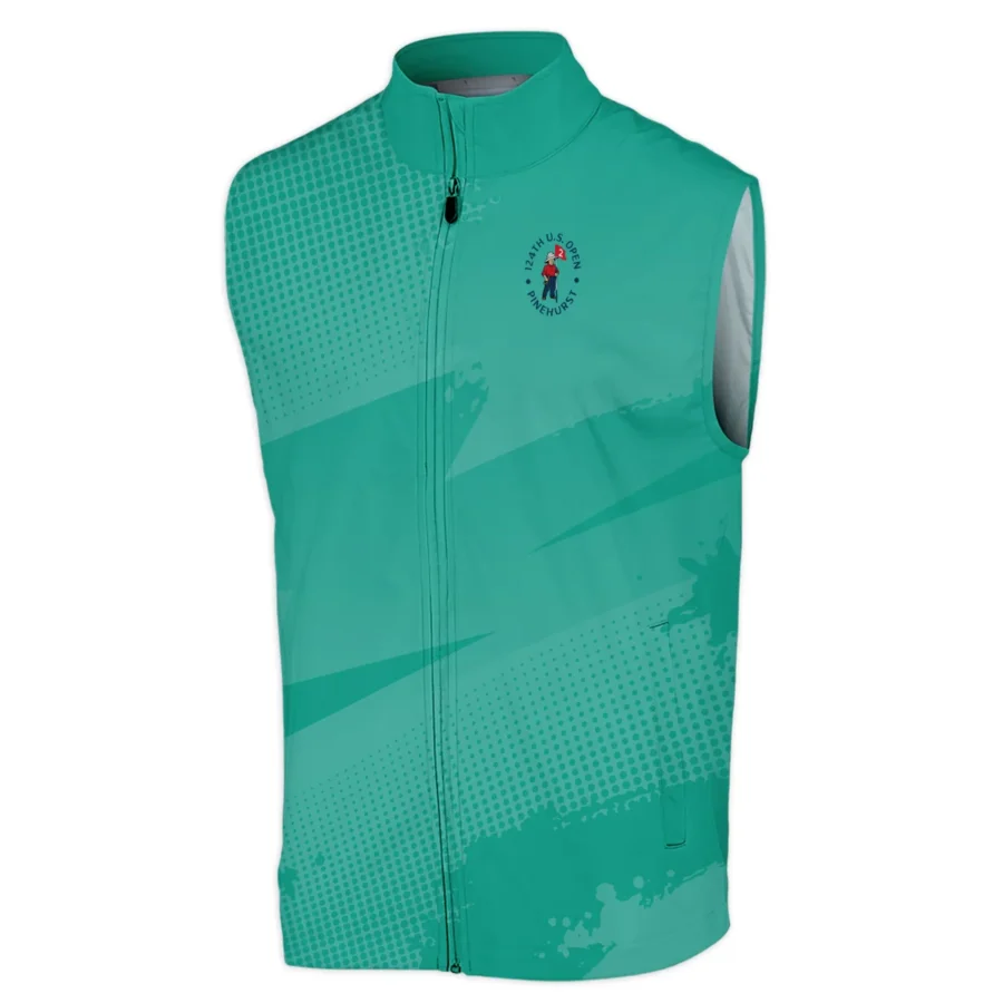 Golf Sport Pattern Green Mix Color 124th U.S. Open Pinehurst Cobra Golf Sleeveless Jacket Style Classic