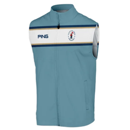 124th U.S. Open Pinehurst Golf Sport Mostly Desaturated Dark Blue Yellow Ping Sleeveless Jacket Style Classic