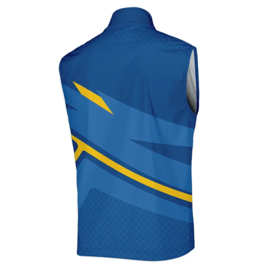 Callaway 124th U.S. Open Pinehurst Blue Yellow Mix Pattern Sleeveless Jacket Style Classic