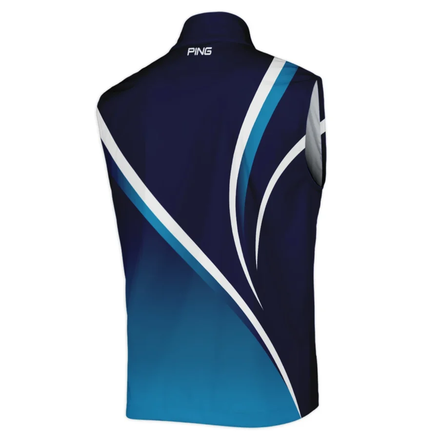 Ping 124th U.S. Open Pinehurst Dark Blue Gradient Abstract White Background  Sleeveless Jacket Style Classic